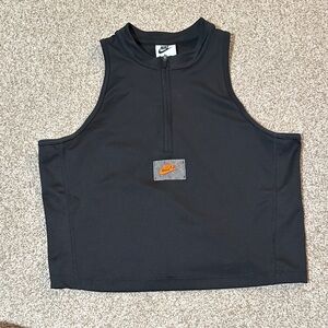 Nike Black Crop Top with Orange Logo